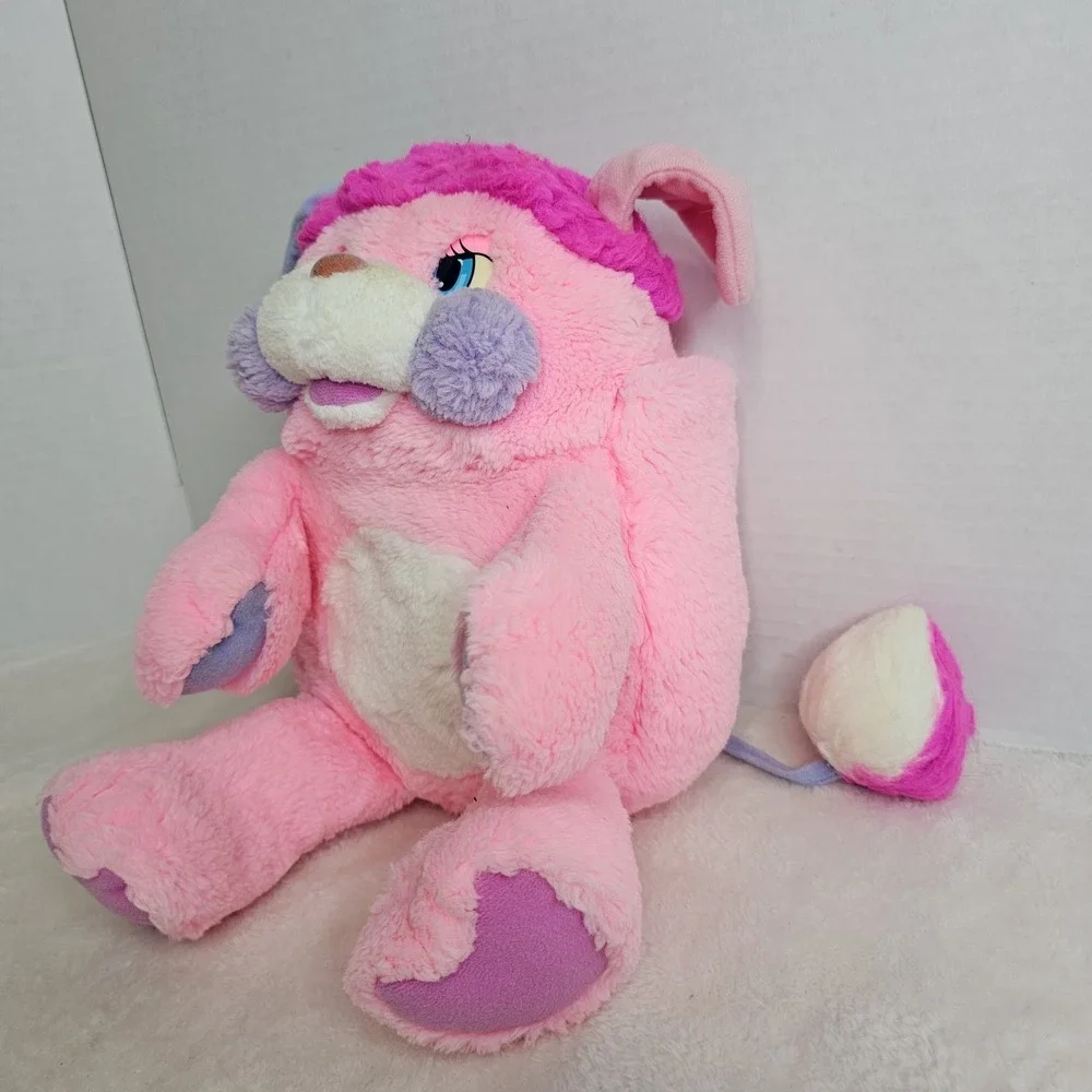 Vintage 1985 Pink Party Popples Plush Stuffed Animal American Greetings Mattel